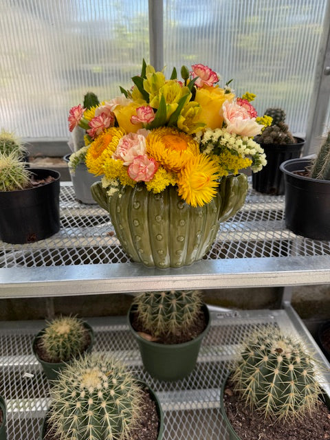 Prickly Petals Cactus Planter Arrangement