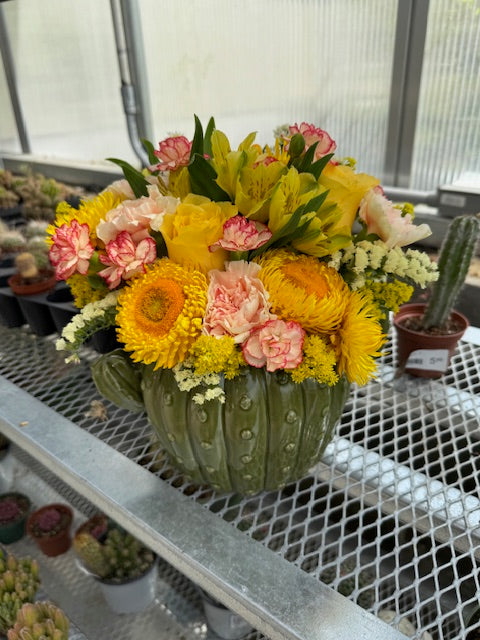 Prickly Petals Cactus Planter Arrangement