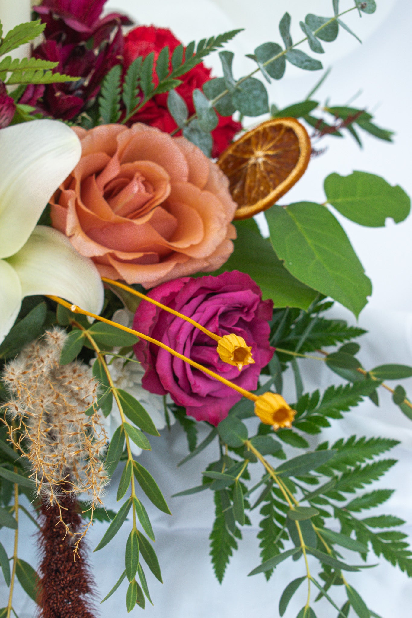 "Thanksgiving" centerpiece with taper candles