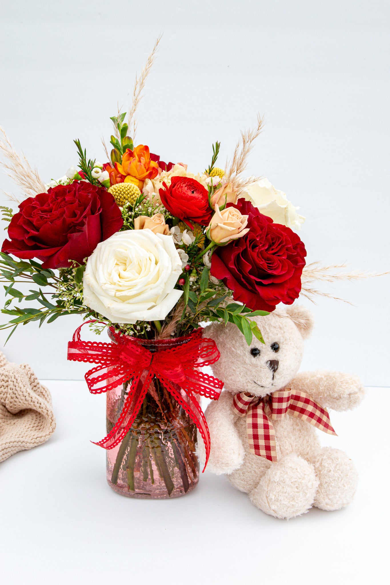 "Forever Romance" floral arrangement in the jar