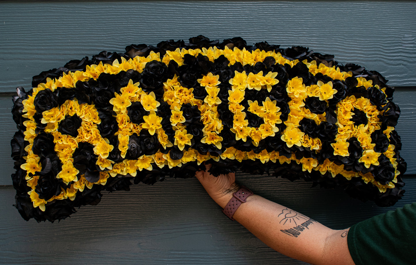 Ranger funeral badge silk flower 24" - 30"