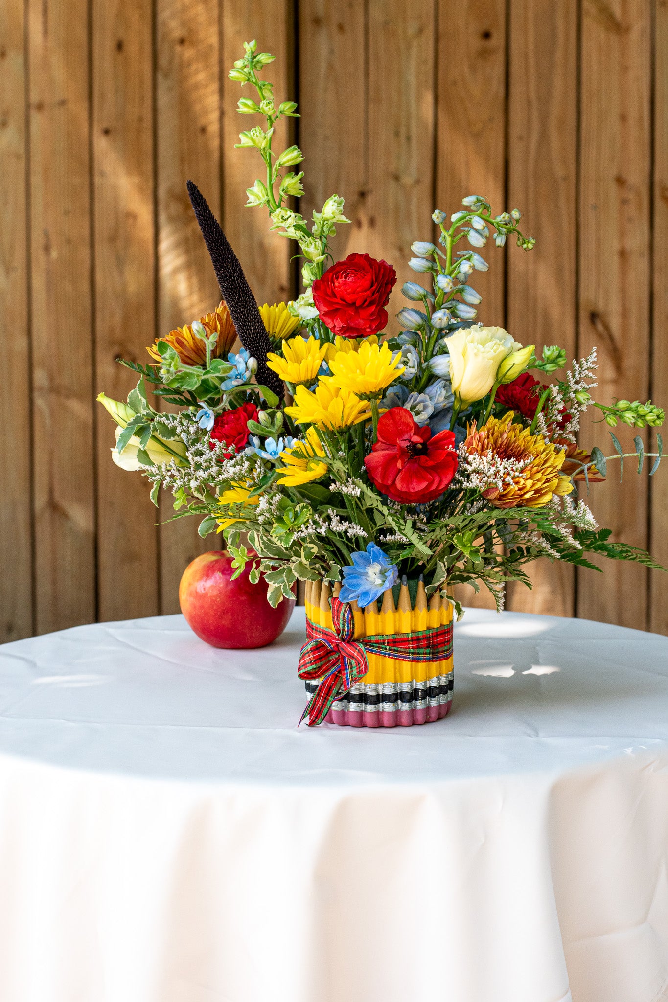 "ABCs" flower arrangement for a teacher