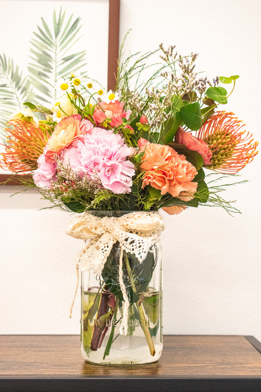 "You got this" flower arrangement in the jar