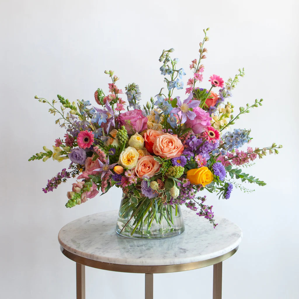 'Monet" flower arrangement in a vase