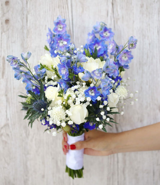 Delphinium hand tied prom bouquet