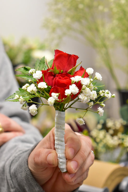 Classic Red Rose Boutonnière